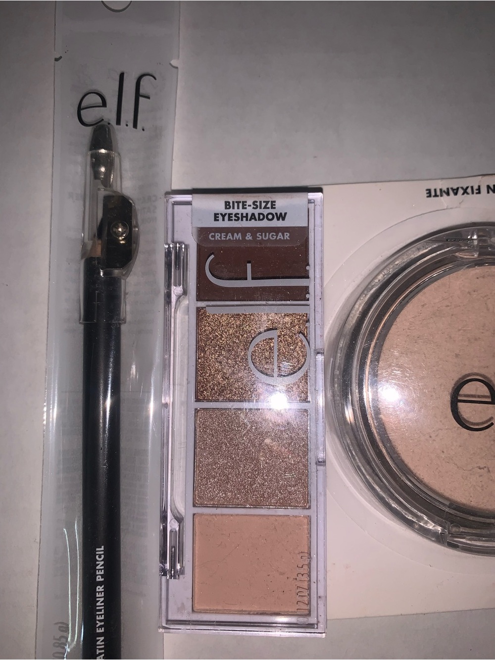 ELF Neutral Eyeshadow quad & Black Satin Eyeliner with Beige Finishing Powder - Picture 4 of 5